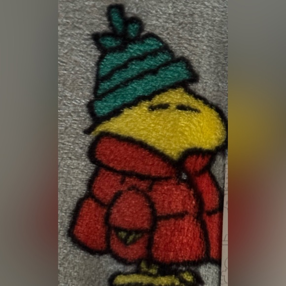 Peanuts SNOOPY WOODSTOCK Christmas Puffer Jacket Winter Throw Plush Blanket NWT - Picture 4 of 4